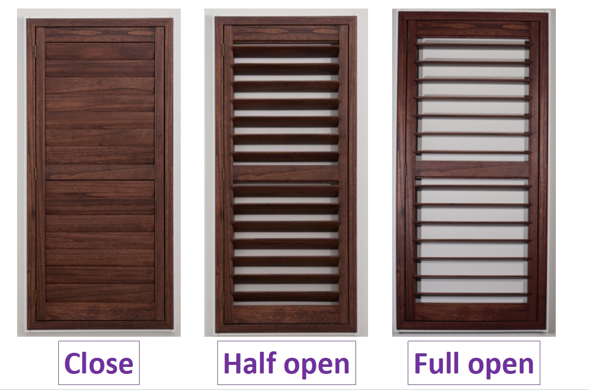 YMTC real wooden plantation shutters