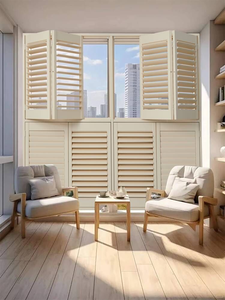 YMTC real wooden plantation shutters