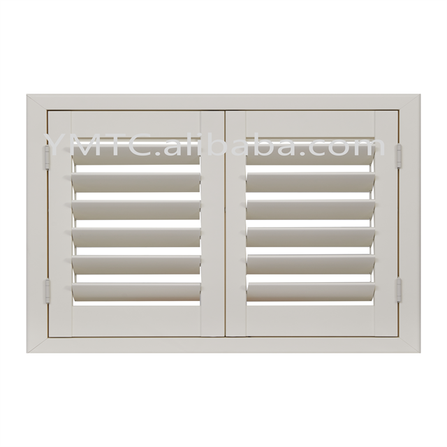 White plantation shutters for window shading Brushed crafted