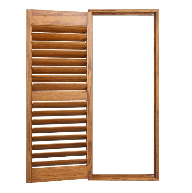 Indoor Adjustable Custom Solid wood louvers Wooden Plantation Shutters Home Decor