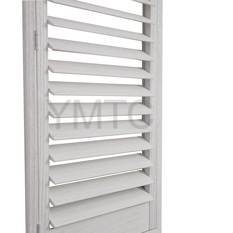 White plantation shutters for window shading Brushed crafted