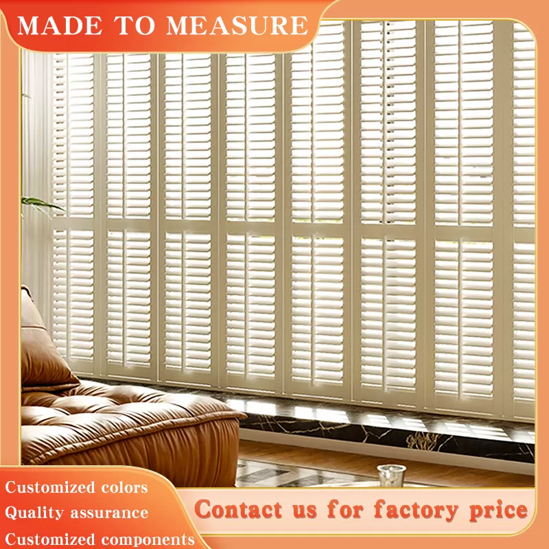 Painted Paulownia/basswood/PVC plantation wooden shutters